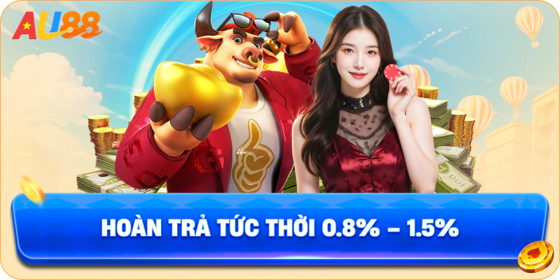 Hoàn trả tức thời 0.8% - 1.5%
